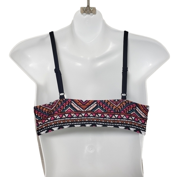 Beach Betty Multi-Color Black Geometric Bikini Top - Picture 3 of 5